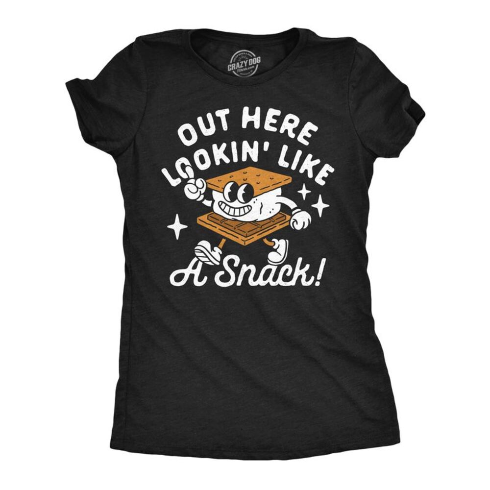 Womens Funny T Shirts Out Here Lookin Like A Snack Smores Sarcastic Camping For